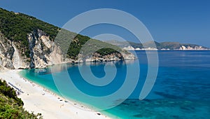 Panorama view of Myrtos beach on the island Kefalonia.