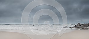 Panorama view of nice sandy beach