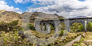 A panorama view from the north side of the viaduct at Glenfinnan, Scotland