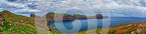 Panorama. View of the ocean and the surrounding of Madeira island. Seascape