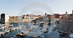 Panorama view of Old Dubrovnik port. Croatia Europe