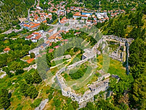 Panorama view of the old and new town of Stolac in Bosnia and He