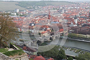 Panorama view of old town in Würzburg, Germany