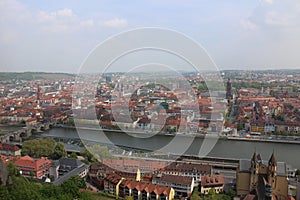 Panorama view of old town in Würzburg, Germany