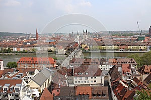 Panorama view of old town in Würzburg, Germany