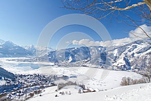 Panorama view over Zell am See, Austria