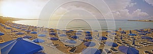 Panorama view of Pantachou Beach Glyki ,Nero Beach, Limanaki Beach and sea