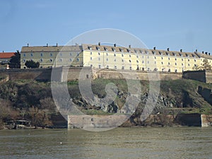 Panorama view of Petrovaradin fortress nicknamed `Gibraltar on/of the Danube`.