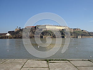 Panorama view of Petrovaradin fortress nicknamed `Gibraltar on/of the Danube`.