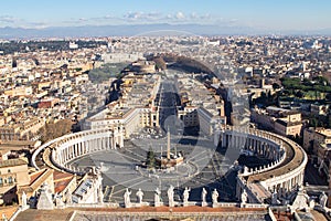 Panorama view of Piazza San Pietro in Vatican City