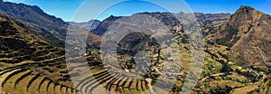 Panorama View of the Pisac Valley, from the Inca Ruins in Peru