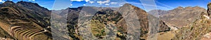 Panorama View of the Pisac Valley, from the Inca Ruins in Peru