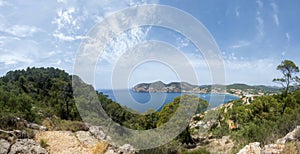 Panorama from the View point Mirador de Cap Andritxol in Camp de Mar, Mallorca, Balearic island, Spain