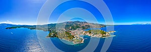 Panorama view of port of Kassiopi at Corfu, Greece