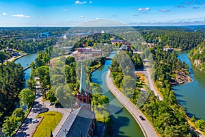 Panorama view of power plant in Swedish town Trollhattan