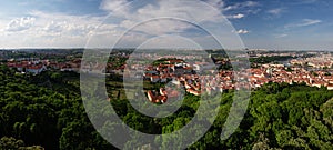 Panorama view of Prague city from