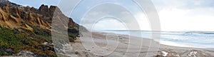 Panorama view of the Praia da Gale Beach on the Alentejo coast in Portugal