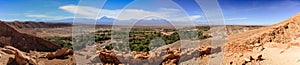 Panorama View from PukarÃ¡ de Quitor ruins over a valley below, Atacama Desert, Northern Chile