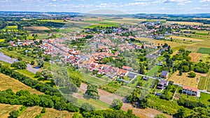 Panorama view of Rajhrad in Czech republic