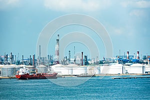 Panorama view on the refinery in Singapore.