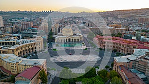 Panorama view of the Republic square in Yerevan, Armenia