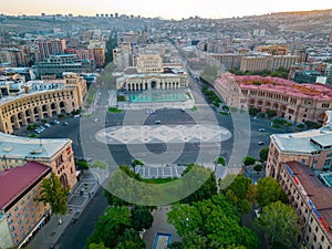 Panorama view of the Republic square in Yerevan, Armenia