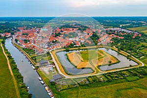 Panorama view of Ribe castle in Denmark