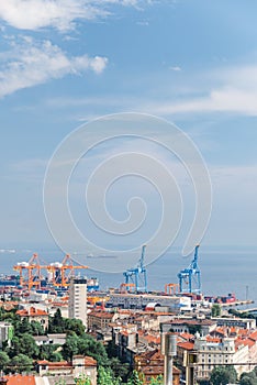 panorama view of Rijeka city harbor at Croatia