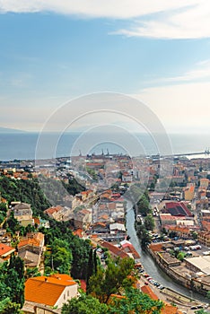 panorama view of Rijeka city harbor at Croatia