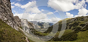 Panorama view of Rofan mountains in Tyrol, Austria