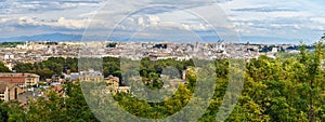 Panorama view of Rome city from Janiculum hill, Terrazza del Gianicolo. Rome. Italy