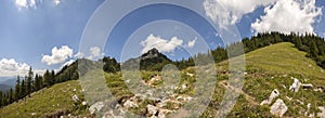 Panorama view from Rotwand mountain in Bavaria, Germany