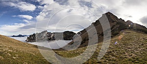 Panorama view from Ruchenkopfe mountains in Bavaria, Germany