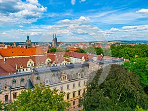 Panorama view of Saint Emmeram palace in German town Regensburg