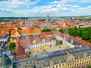 Panorama view of Saint Emmeram palace in German town Regensburg