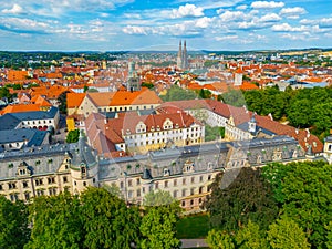 Panorama view of Saint Emmeram palace in German town Regensburg