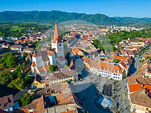 Panorama view of Saint Walpurga Fortified Church in Cisnadie