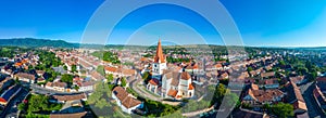 Panorama view of Saint Walpurga Fortified Church in Cisnadie