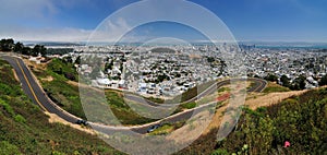 Panorama View Of San Francisco Bay From Twin Peaks California USA