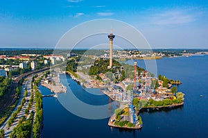 Panorama view of Sarkanniemi amusement park in Tampere, Finland photo