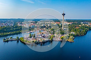 Panorama view of Sarkanniemi amusement park in Tampere, Finland photo