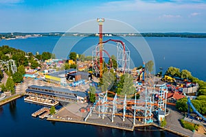 Panorama view of Sarkanniemi amusement park in Tampere, Finland photo