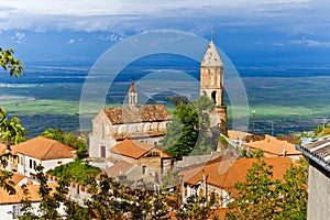 Panorama view of Sighnaghi (Signagi) city in Kakheti region in G