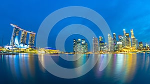 Panorama view of Singapore city skyline