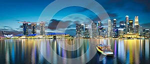 Panorama view of Singapore cityscape skyline