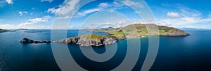 Panorama view of Slea Head and the Dingle Peninsula in County Kerry