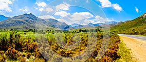 Panorama View from the southern end of the Franschhoek Pass looking toward the Wemmershoek and Franschhoek Mountains