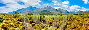 Panorama View from the southern end of the Franschhoek Pass looking toward the Wemmershoek and Franschhoek Mountains