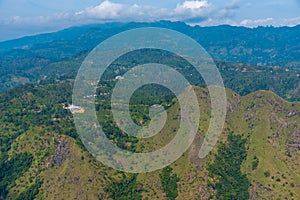 Panorama view of Sri Lanka highlands from Ella rock