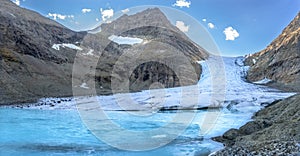 Panorama view of Steindalsbreen Glacier